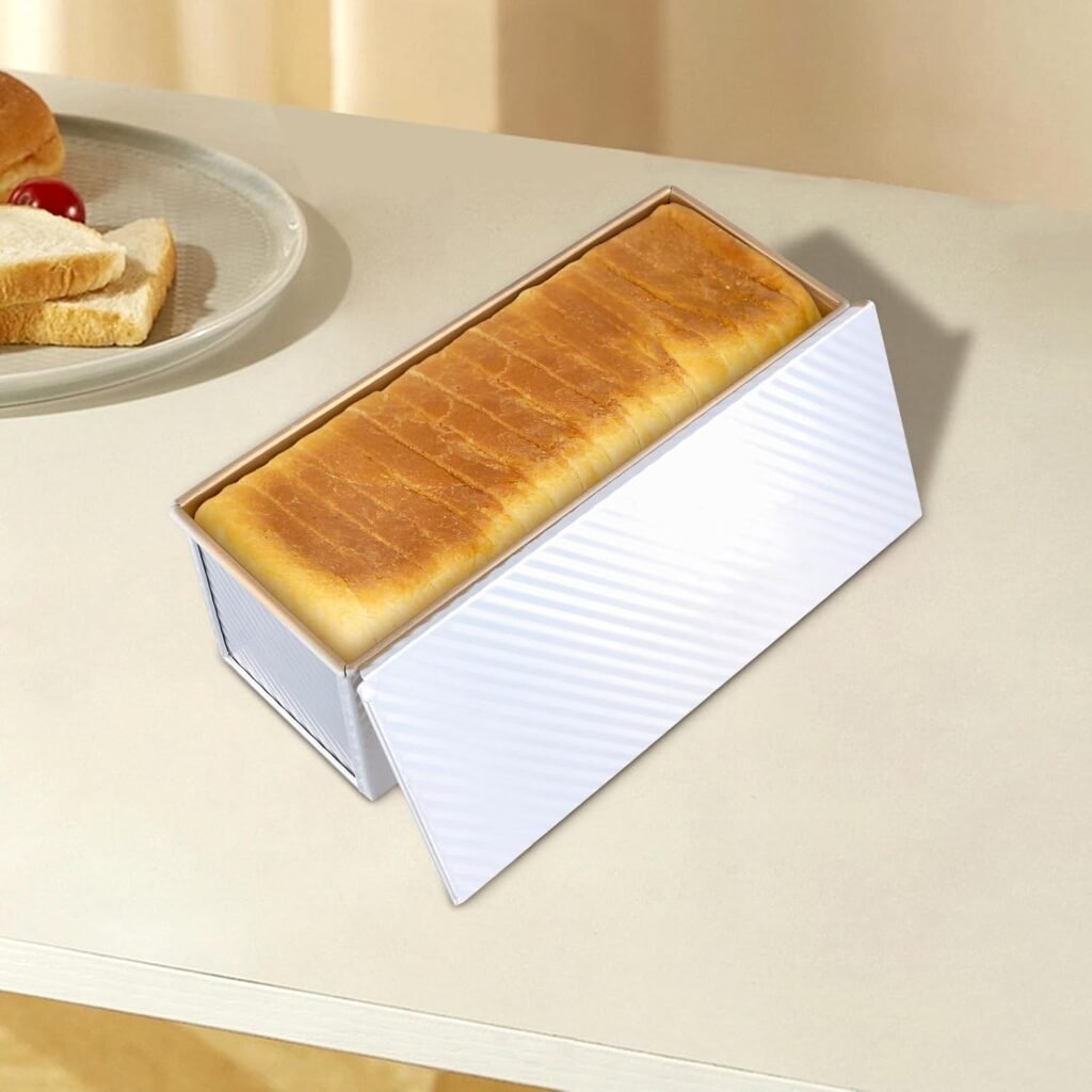 Broodvorm met deksel 1000 g, antiaanbak bakvorm van aluminiumlegering voor brood en cake, 34 x 13,5 x 12 cm