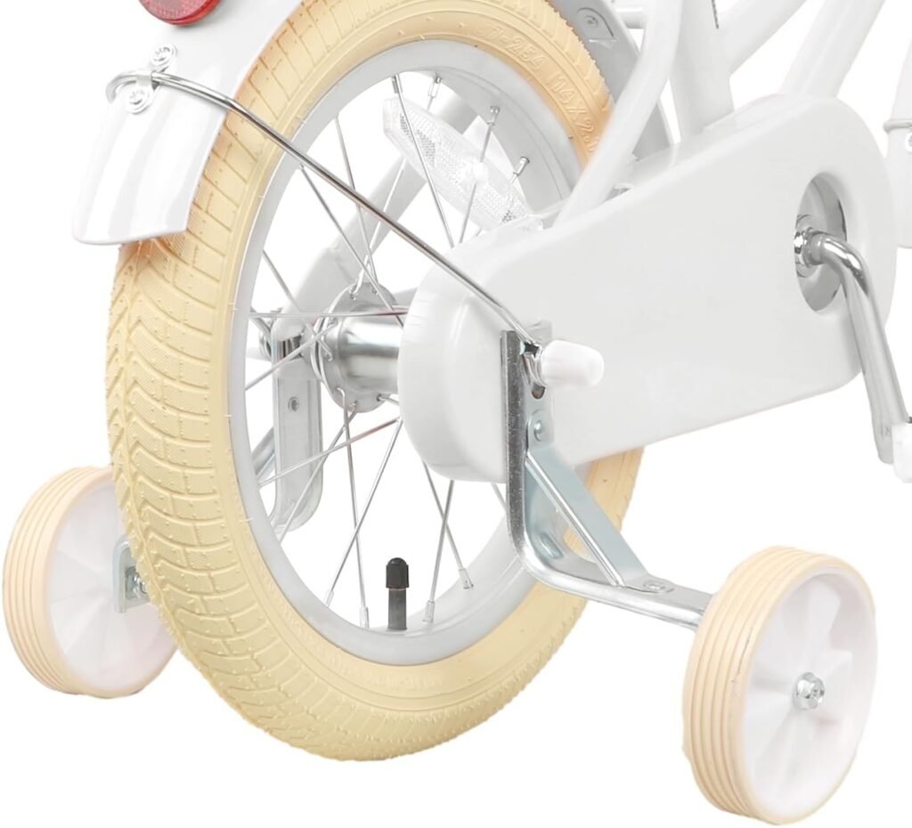 Meisjesfiets met mandje, bel en zijwieltjes 18 inch