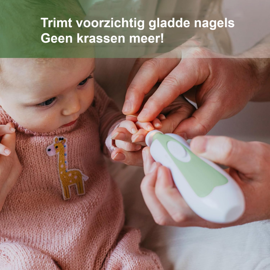 Elektrische baby nageltrimmer met 4 vervangende pads voor pasgeborenen, peuters en volwassenen, voor vingernagels en teennagels