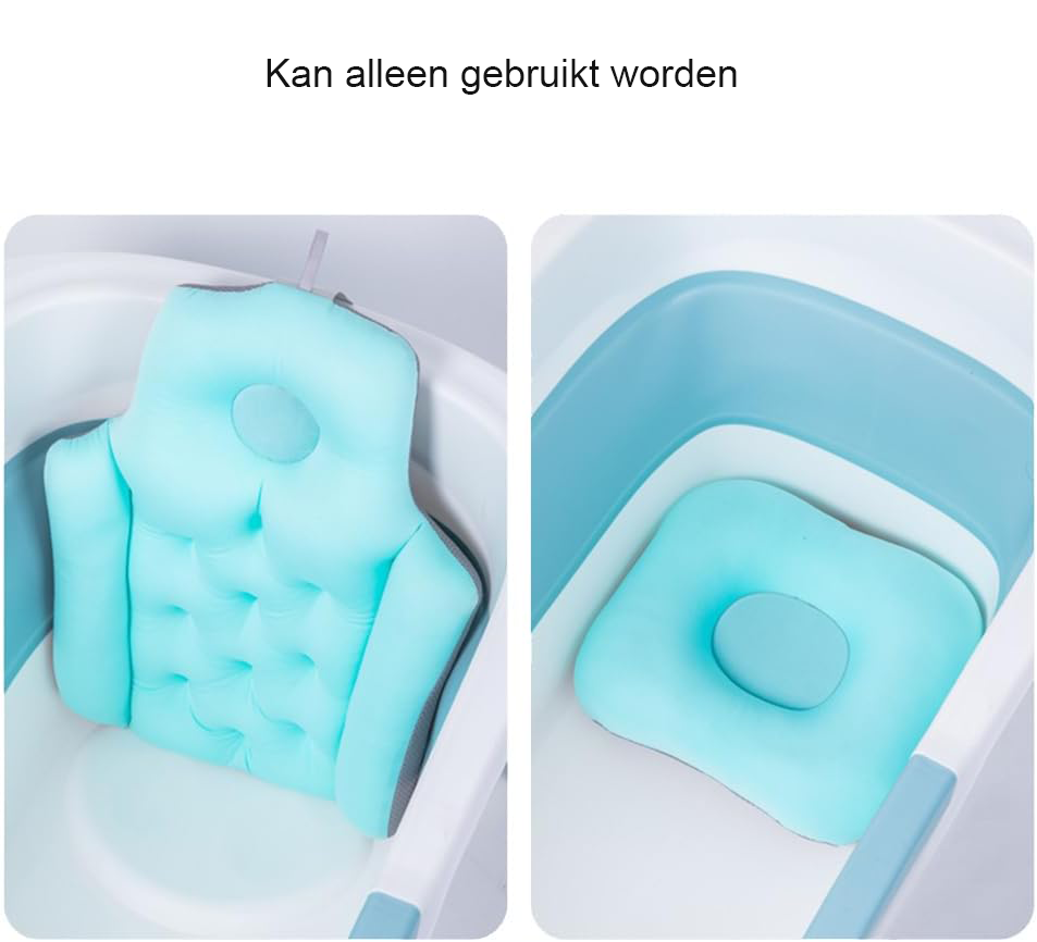 Badkussen met neksteun, waterdicht en antislip voor comfortabel ontspannen in bad