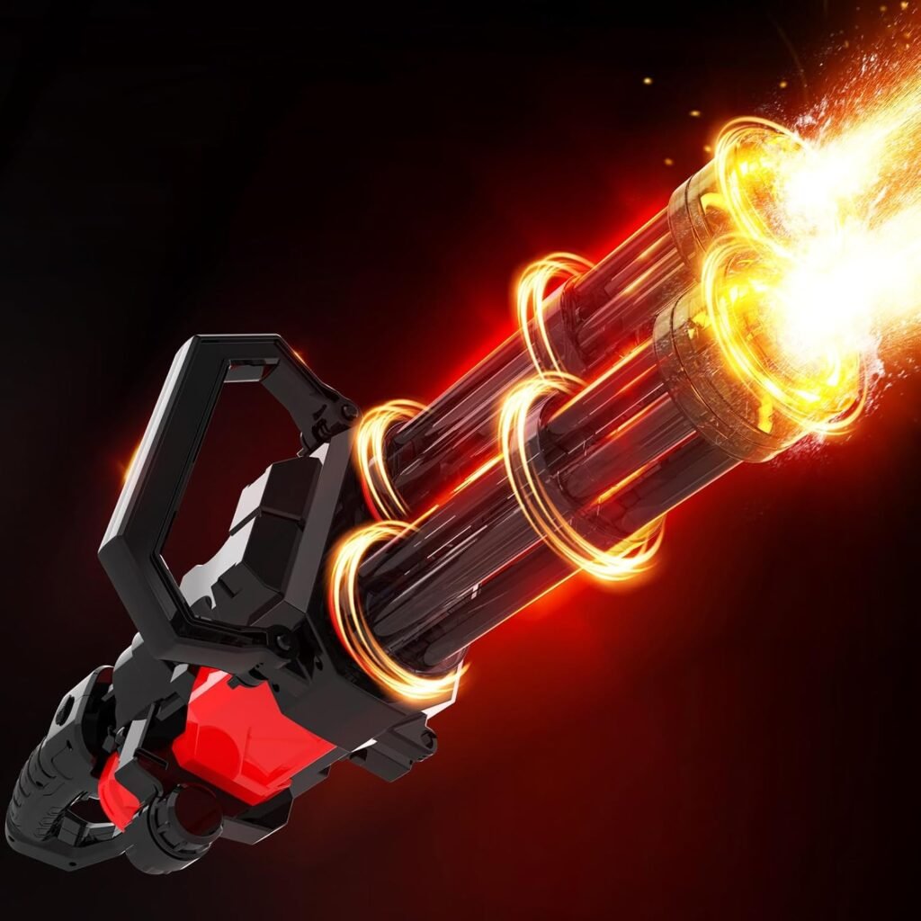 Elektrisch waterpistool met dubbele Gatling, licht- en geluidseffecten en 3000 ml watertank