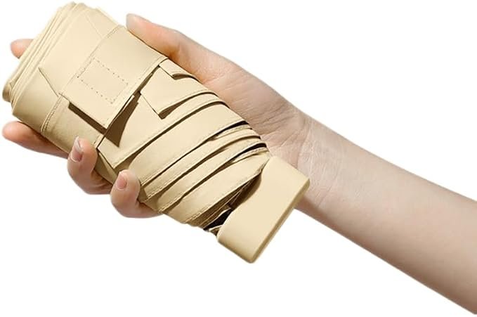 Opvouwbare UV-parasol voor dames met UPF 50+ bescherming, 8 ribben en compact formaat van 27 x 5 cm