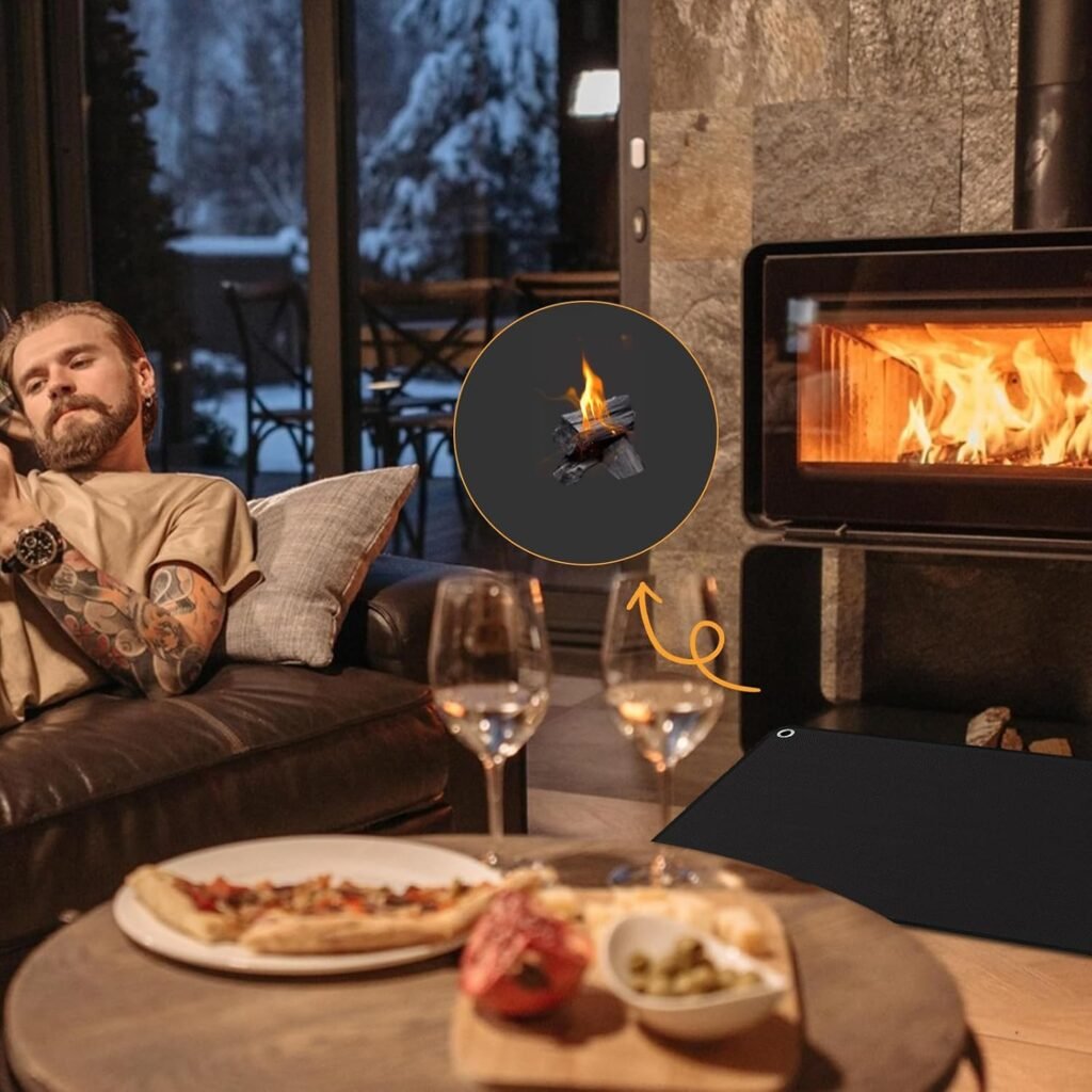 Vuurvaste grillmat van siliconen en glasvezel, hittebestendig tot 650°C, voor barbecue en vloerbescherming, 100 x 150 cm