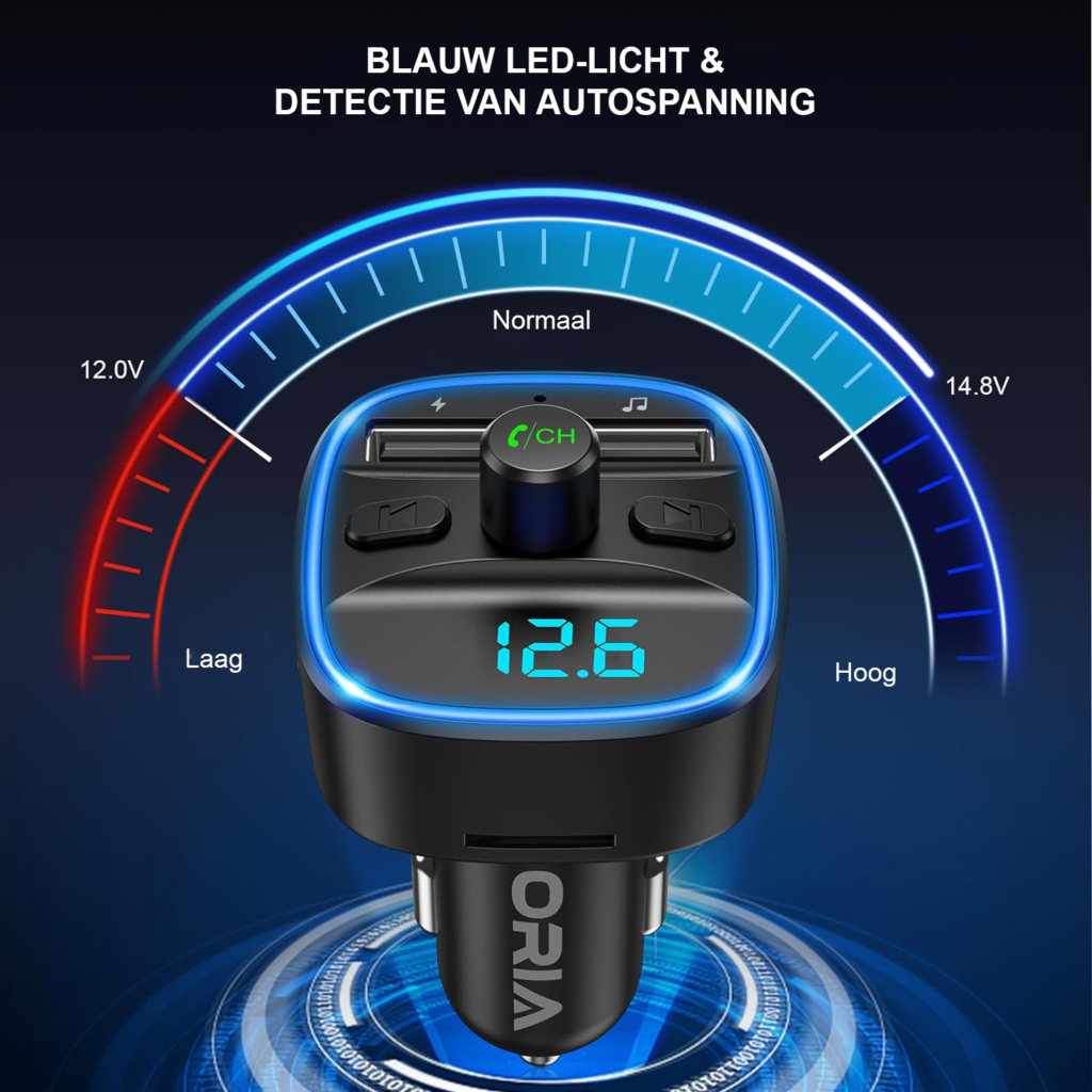 Bluetooth transmitter auto handsfree kit met microfoon, USB, AUX en TF-kaart