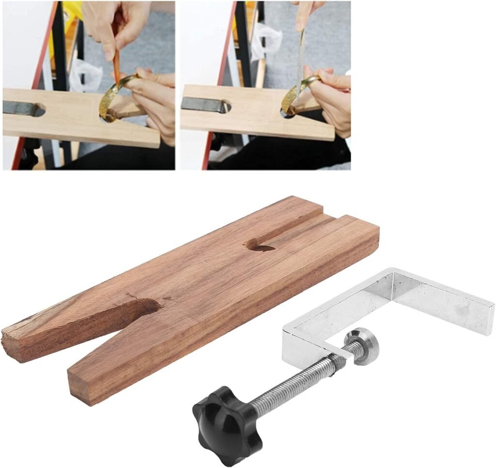 Houten Werkbank voor Juweliers - Sieradenwerkbank met V-vormige Klem - Voor Sieraden Maken, Polijsten en Graveren - Hout en IJzer