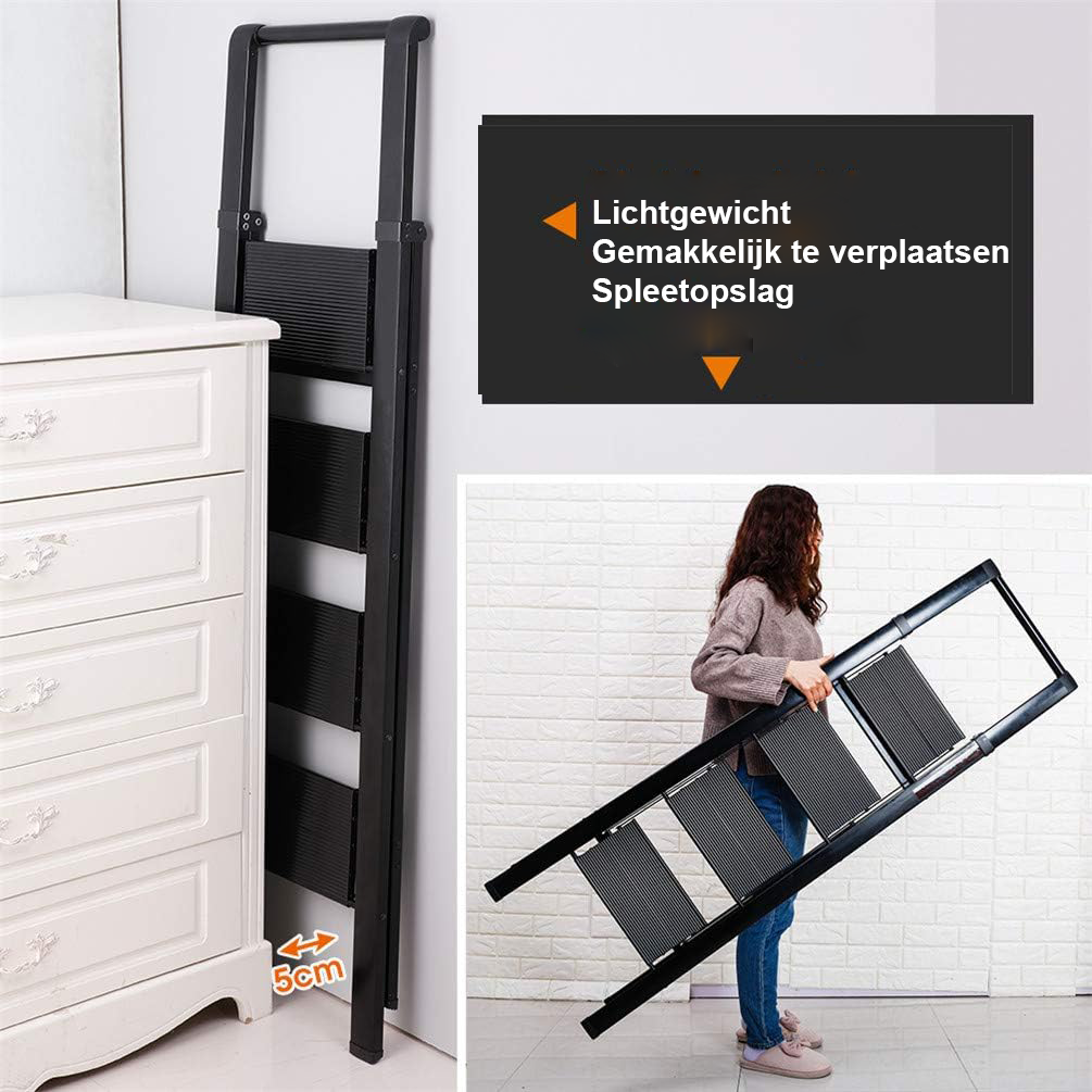 Lichtgewicht huishoudladder met antislip treden voor thuisgebruik en klusjes
