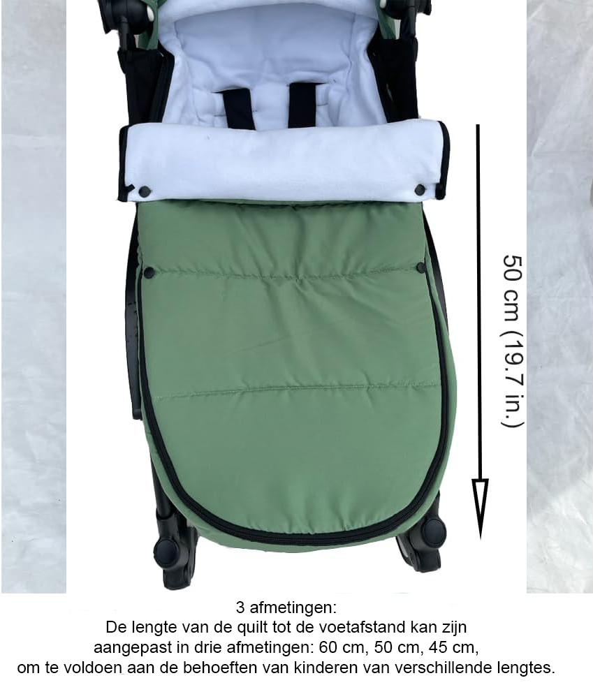 Winterslaapzak voor kinderwagen, universele voetenzak voor baby en peuter, groene uitvoering