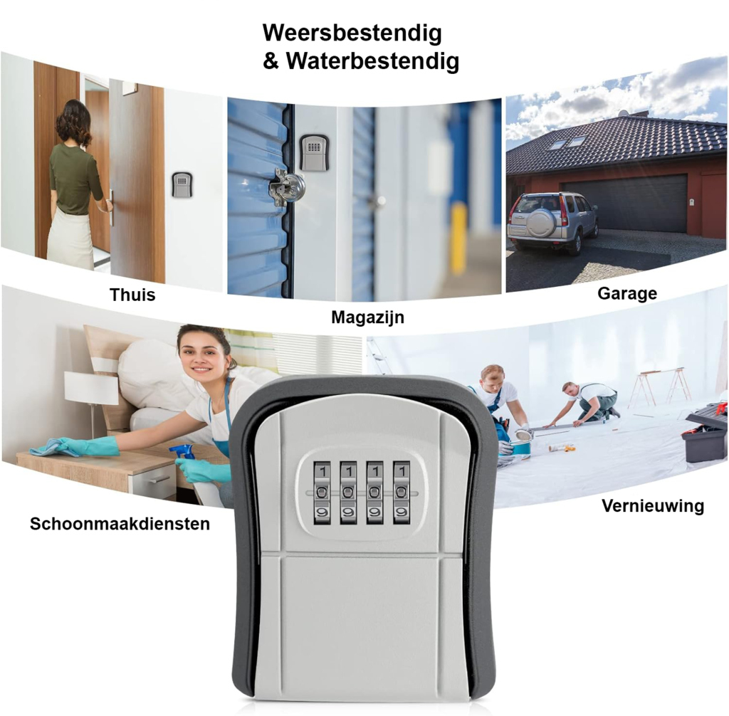 Sleutelkastje met code en waterdicht cijferslot voor binnen en buiten
