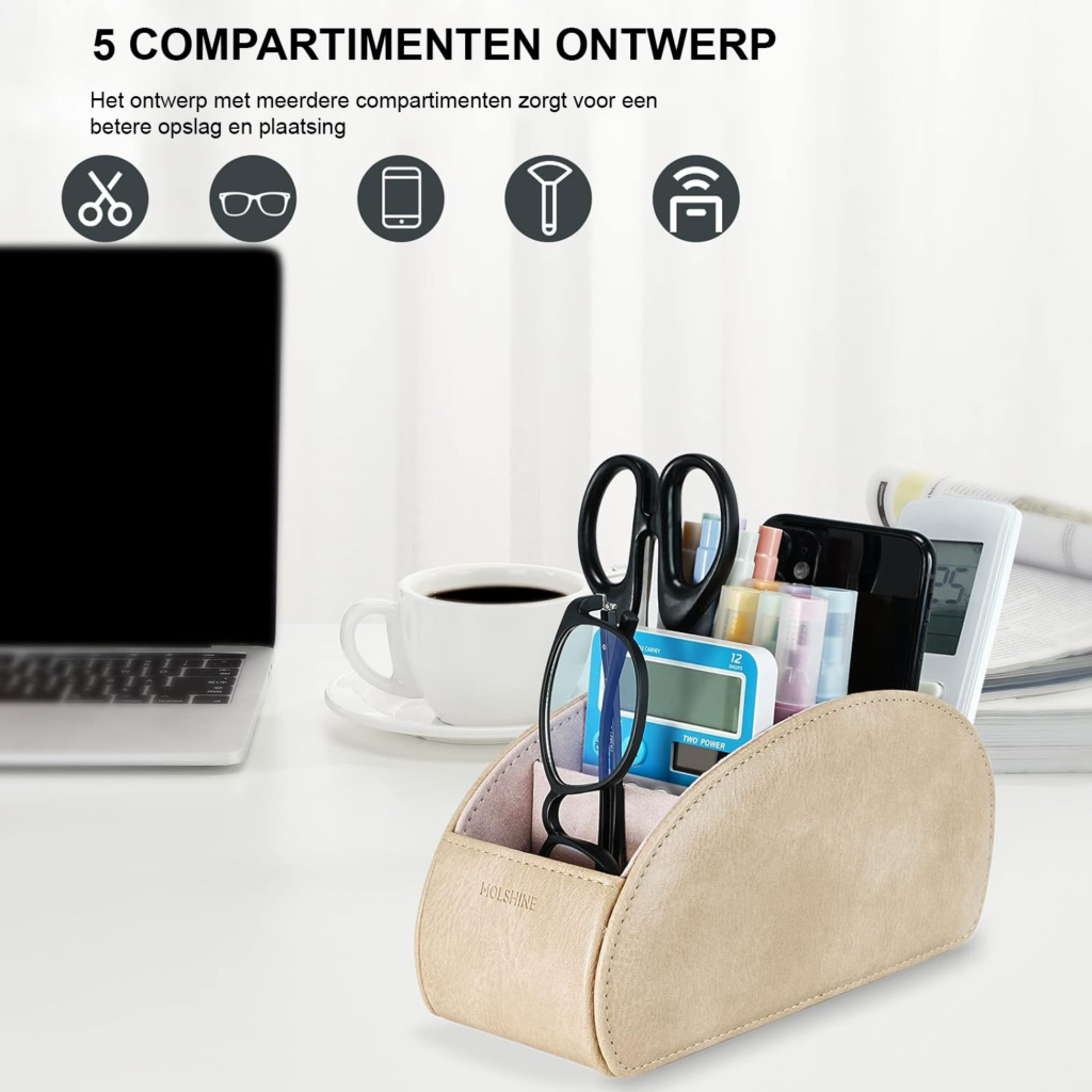 Zelfklevende afstandsbedieninghouder voor wandmontage met opbergrek voor tv en verwarmingscontrollers