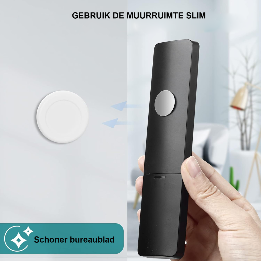 Muurbevestigde afstandsbedieninghouder en telefoonoplaadorganizer voor ruimtebesparend opbergen