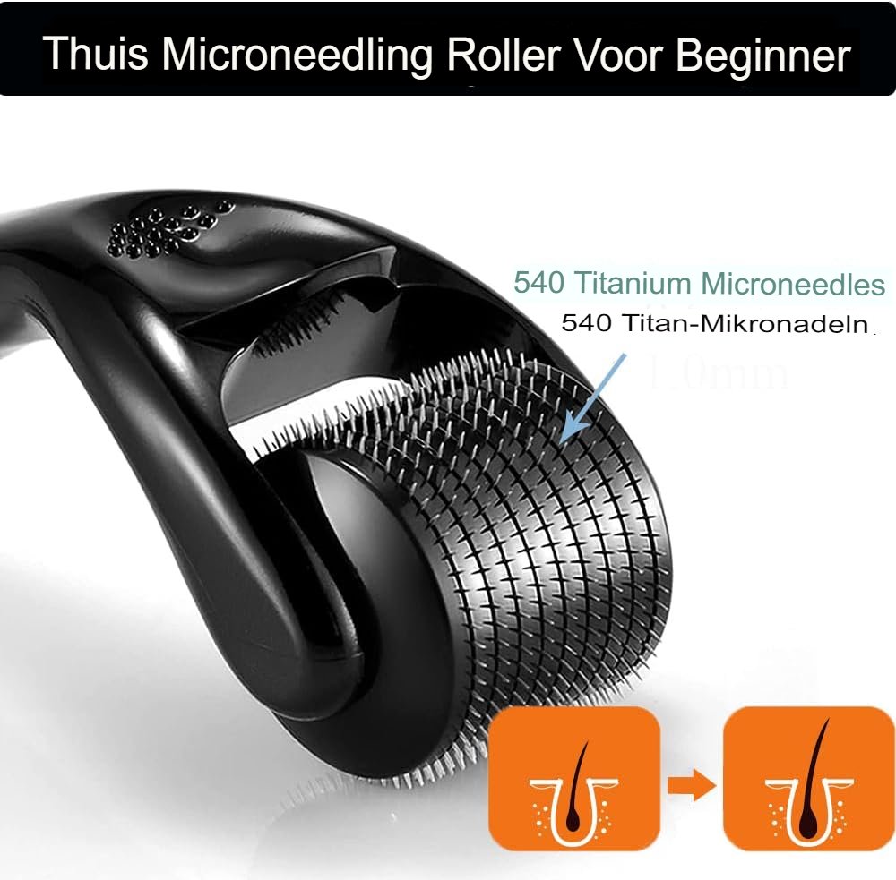 Dermaroller voor Haar - Microneedling Roller met Micronaalden - Haarverzorging - Roestvrij Staal - Geschikt voor Alle Haartypes