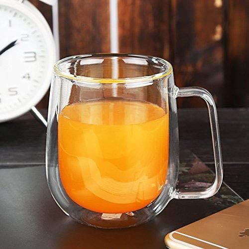 Dubbelwandige koffiekopjes van borosilicaatglas, 250 ml, transparant, vaatwasser- en magnetronbestendig
