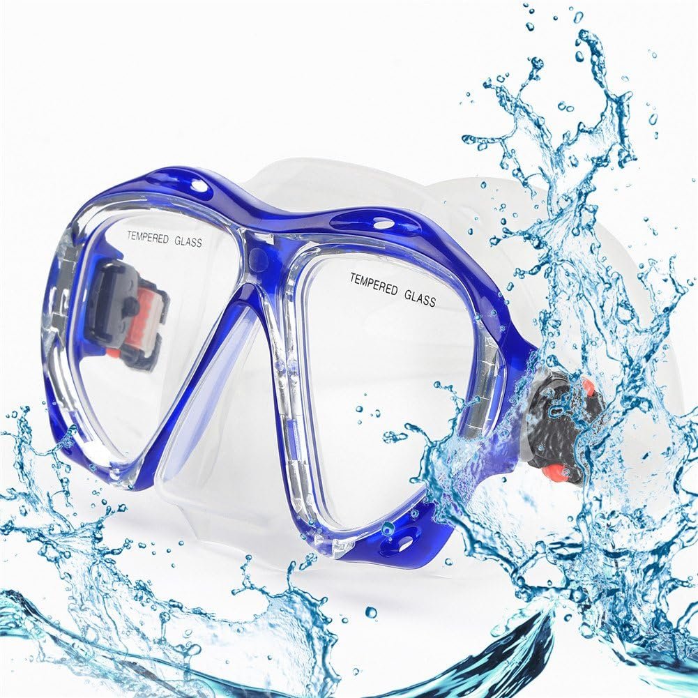 Volwassen snorkelmasker met anti-fog gehard glas en neusbedekking