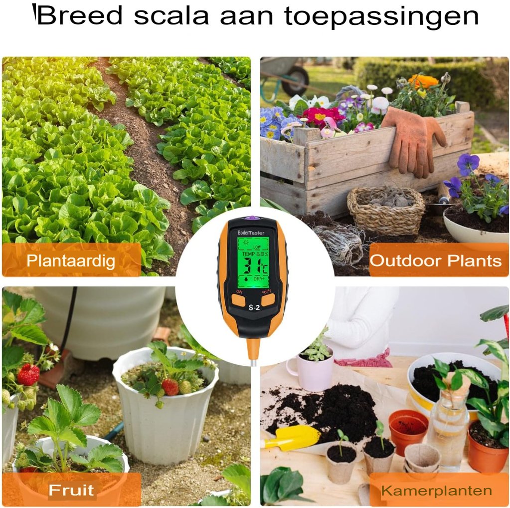 Plantenvochtmeter met temperatuur- en omgevingsvochtigheidsmeting voor buitenplanten