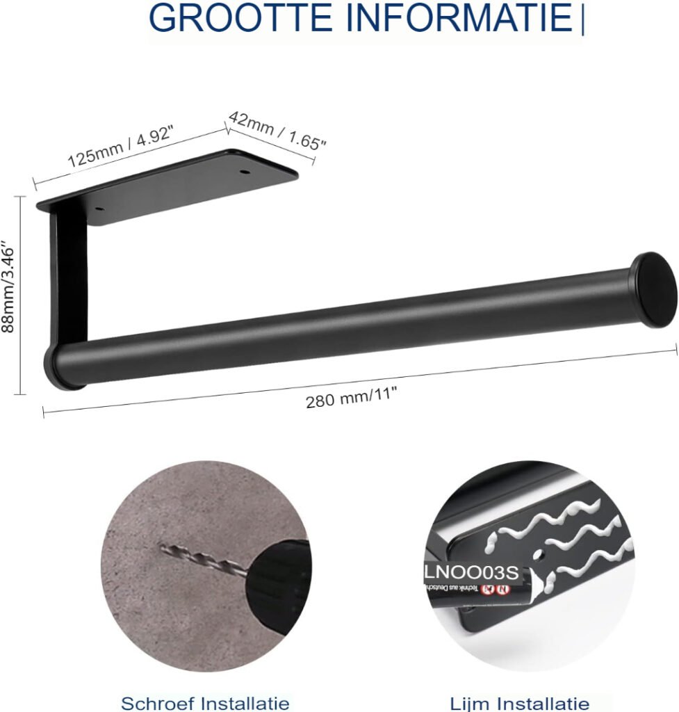 Verhoog de efficiëntie van je keuken met deze hoogwaardige wandmontage keukenrolhouder. Deze praktische oplossing zorgt niet alleen voor ruimtebesparing, maar houdt ook je keukenrollen binnen handbereik. Ontdek de voordelen van dit handige keukenaccessoire en geef je keuken een nette en georganiseerde uitstraling! Voordelen: Wandmontage voor optimaal gebruik van ruimte. Eenvoudige installatie zonder schroeven. Geschikt voor diverse keukenrollen. Robuust en duurzaam ontwerp. Makkelijk te onderhouden. Ruimtebesparende Wandmontage Deze keukenrolhouder is ontworpen om je keuken overzichtelijk en opgeruimd te houden. Door de wandmontage kun je keukenrollen eenvoudig aan de muur bevestigen, zodat je waardevolle ruimte op je aanrecht kunt besparen. Eenvoudige Installatie zonder Schroeven Het bevestigen van deze houder is snel en eenvoudig dankzij het schroefloze ontwerp. Je hebt geen gereedschap nodig en kunt de houder zonder moeite aan de muur bevestigen. Geschikt voor Diverse Keukenrollen Deze veelzijdige houder is geschikt voor een breed scala aan keukenrollen van verschillende merken en maten. Dit biedt je de flexibiliteit om je favoriete keukenrollen te gebruiken zonder beperkingen. Robuust en Duurzaam Ontwerp De houder is gemaakt van hoogwaardige materialen die garant staan voor een lange levensduur en stabiliteit. Je kunt erop rekenen dat je keukenrollen veilig en stevig worden vastgehouden. Makkelijk te Onderhouden Het schoonmaken van de houder is eenvoudig. Een snelle veeg met een vochtige doek is genoeg om hem vrij van vlekken te houden en je keuken in topconditie te houden. Verpakking: 1 x Keukenrolhouder voor wandmontage Montagemateriaal voor eenvoudige installatie Heldere instructies voor een vlotte montage Productspecificaties: Materiaal: Hoogwaardig kunststof Kleur: Neutraal en stijlvol, past bij elke keukeninrichting Afmetingen: 28 x 8,8 x 7,62 cm Gewicht: 227 gram Zelfklevend: Ja Geschikt voor: Diverse soorten keukenrollen Bestel nu deze efficiënte wandmontage keukenrolhouder en ervaar het gemak van een georganiseerde en nette keuken. Verbeter de functionaliteit van je keuken en maak je dagelijkse taken eenvoudiger. Wacht niet langer, bestel vandaag nog en transformeer je keuken!