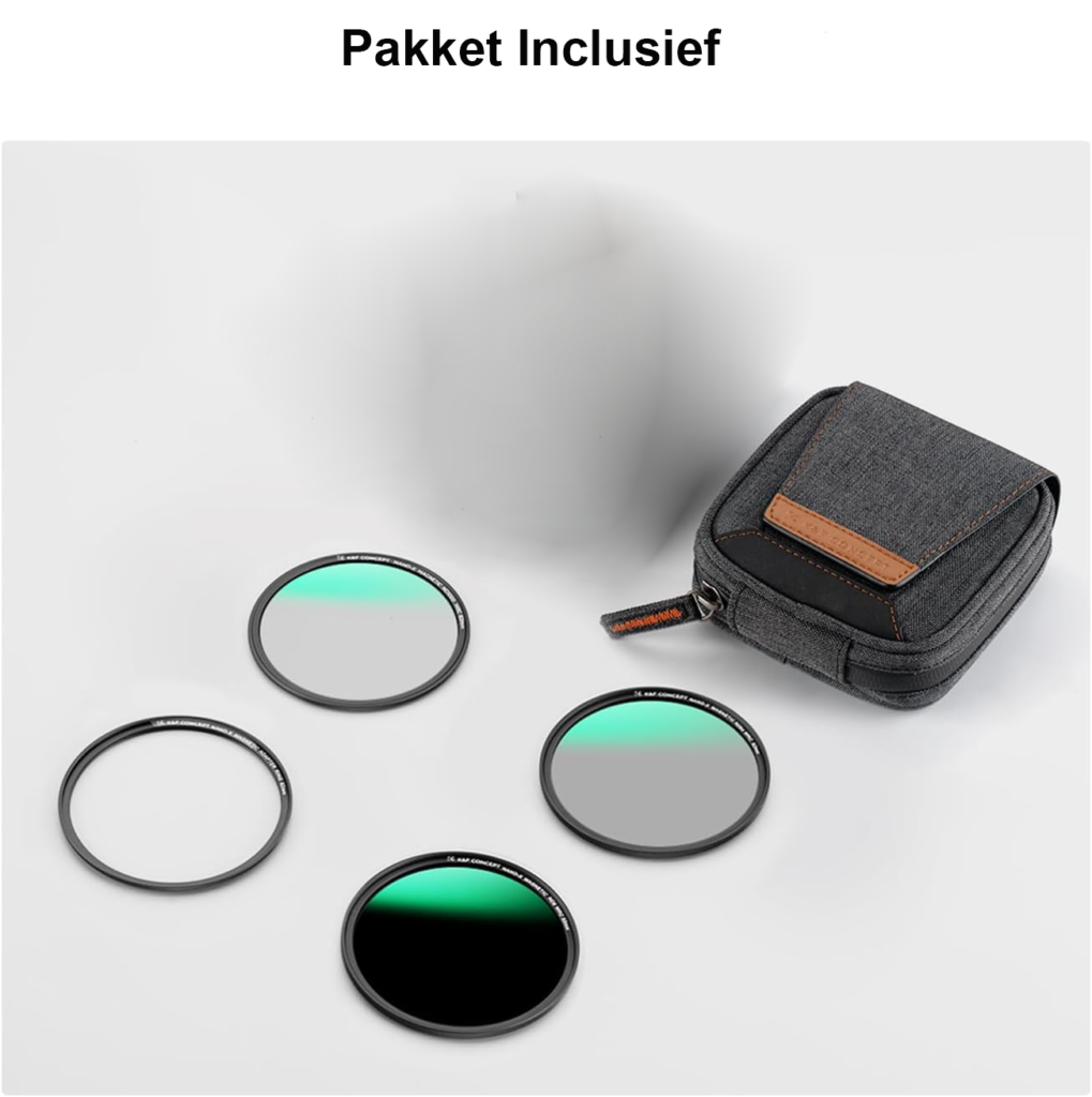 Magnetische lens filter kit 37mm met UV CPL ND1000 filters en adapter ring voor camera's