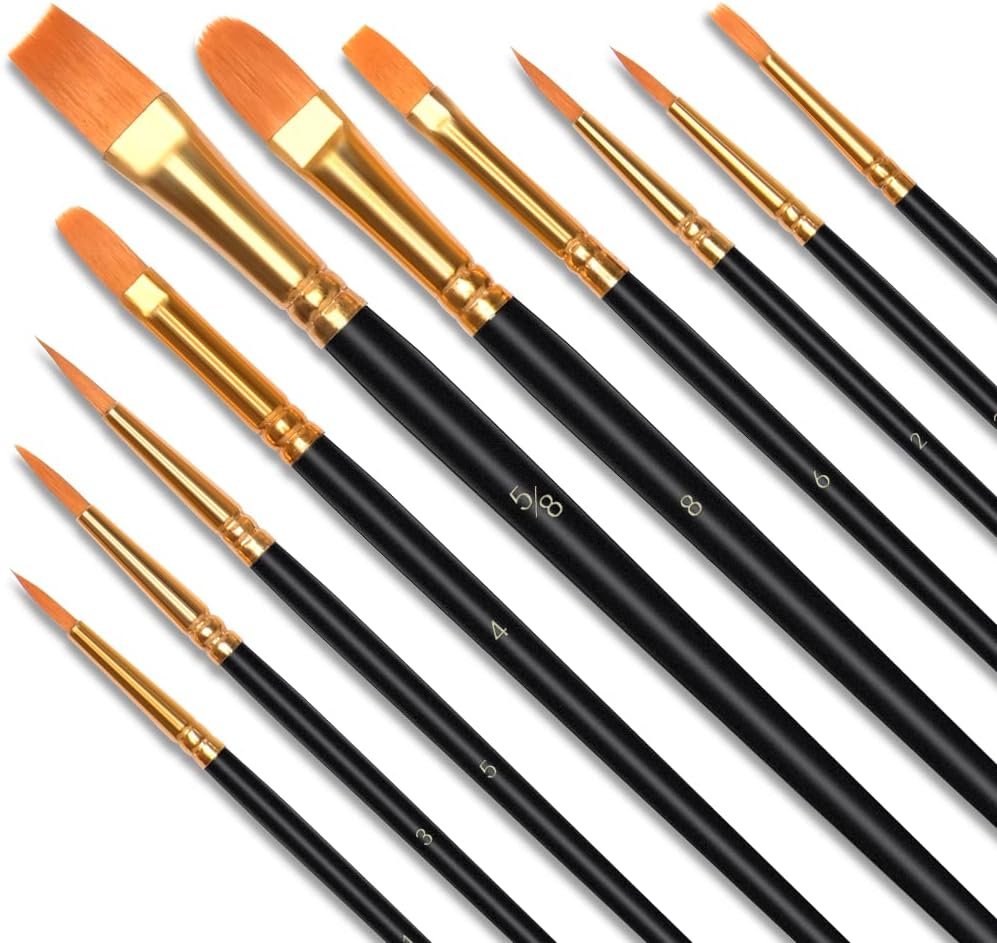 Verfkwasten Set - Schilderset voor Aquarel, Acryl en Olieverf - Verschillende Maten en Vormen