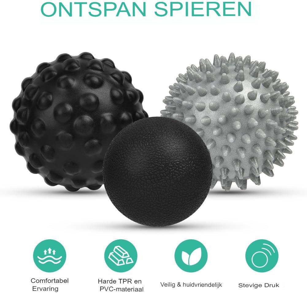 Massagekogelset voor fysiotherapie en triggerpoint massage