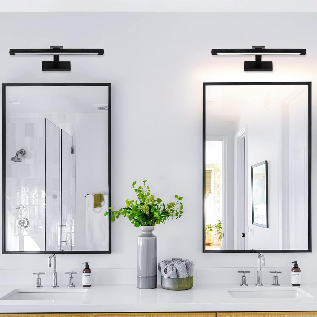 LED spiegellamp 40 cm met 3 lichtkleuren, verstelbaar en 270 graden draaibaar, 8W
