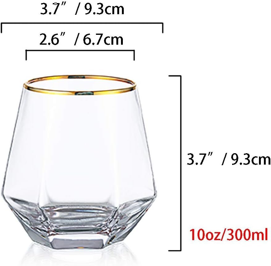 Diamant whiskey tumbler set van 2 gekantelde whiskeyglazen