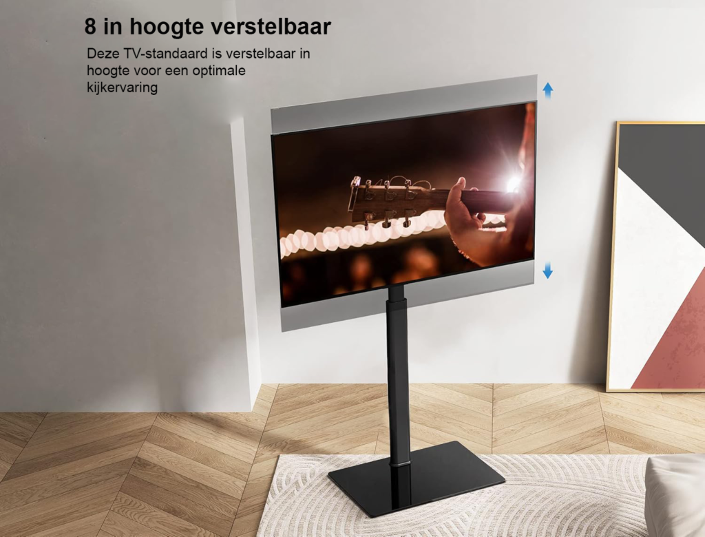 Draaibare verstelbare TV vloerstandaard voor 32-60 inch LCD, LED en OLED TV's, VESA 600x400 mm