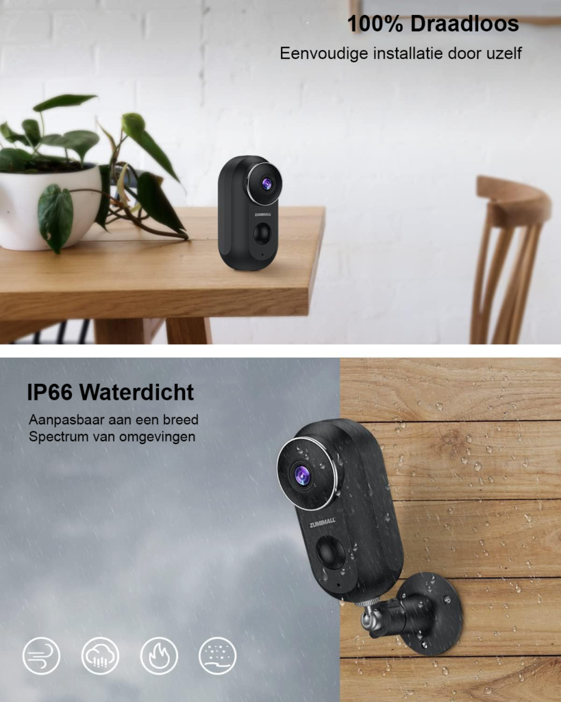 2K beveiligingscamera voor buiten met magnetische houder, nachtvisie, WiFi en AI-detectie