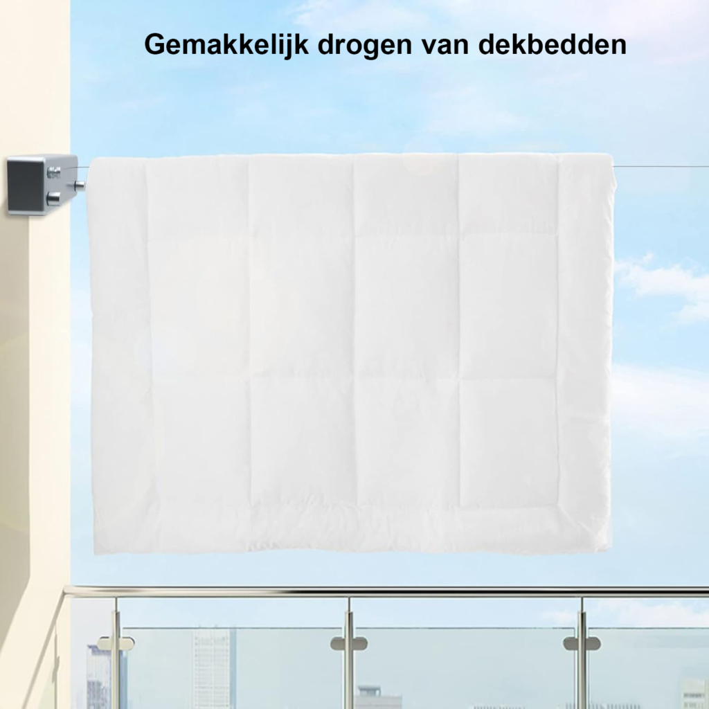 Uittrekbare dubbele waslijn voor wandmontage, verstelbaar tot 4,2 meter voor binnengebruik