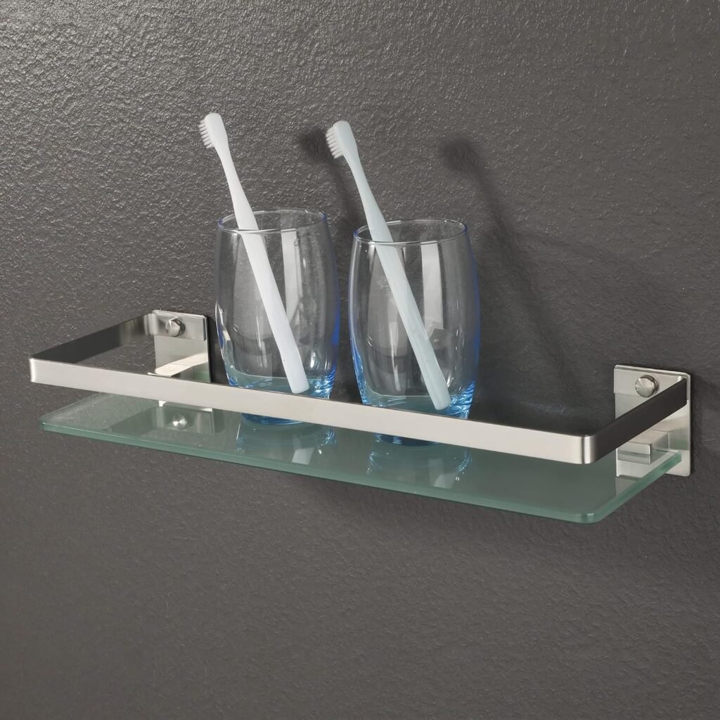 Matzwarte RVS badkamerplank voor wandmontage 38 cm