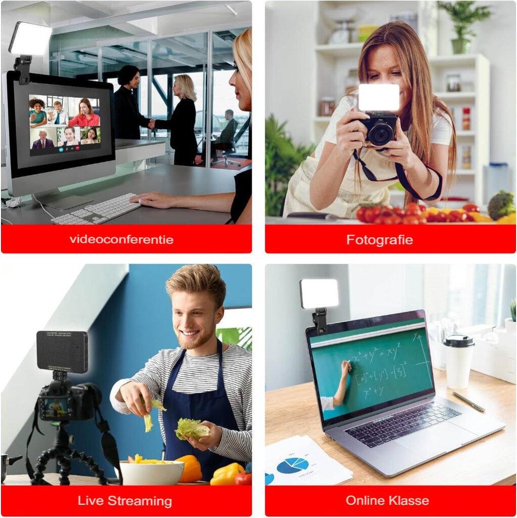 USB selfielicht met instelbare verlichting voor foto's en videoconferenties