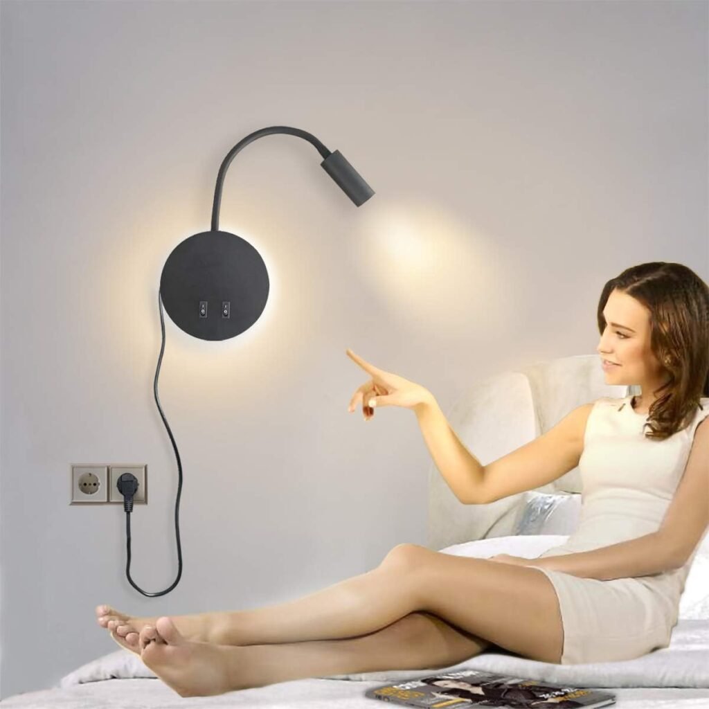 Dimbaar LED leeslampje voor bed met flexibele hals, klem en aanraakbediening