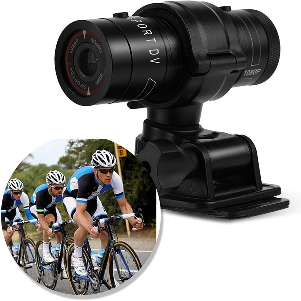 Sportcamera met groothoeklens voor Full HD-opnames, compact, draagbaar en waterdicht, geschikt voor sportfietsen