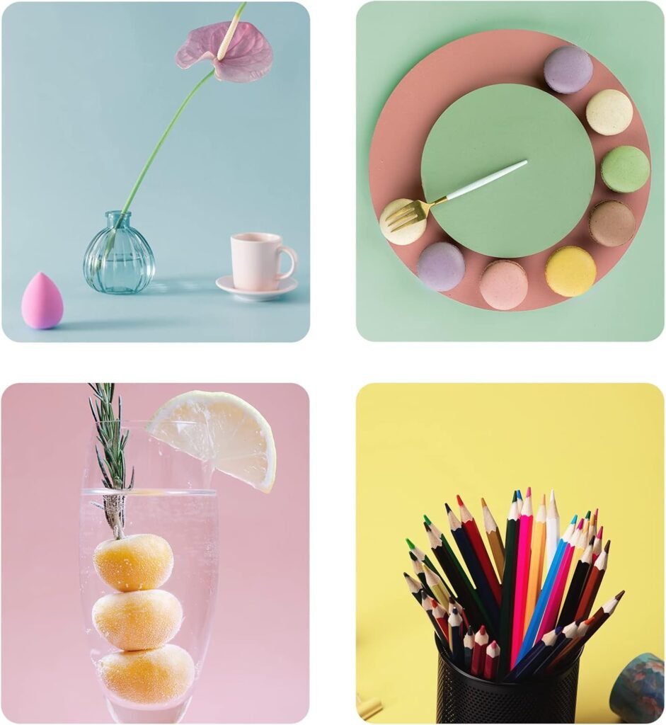 PVC fotografie achtergrond set van 4 stuks, 100x150 cm, roze, blauw, geel en groen, waterdicht voor productfoto's en fotostudio