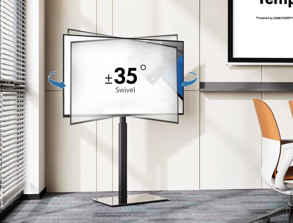 Draaibare verstelbare TV vloerstandaard voor 32-60 inch LCD, LED en OLED TV's, VESA 600x400 mm