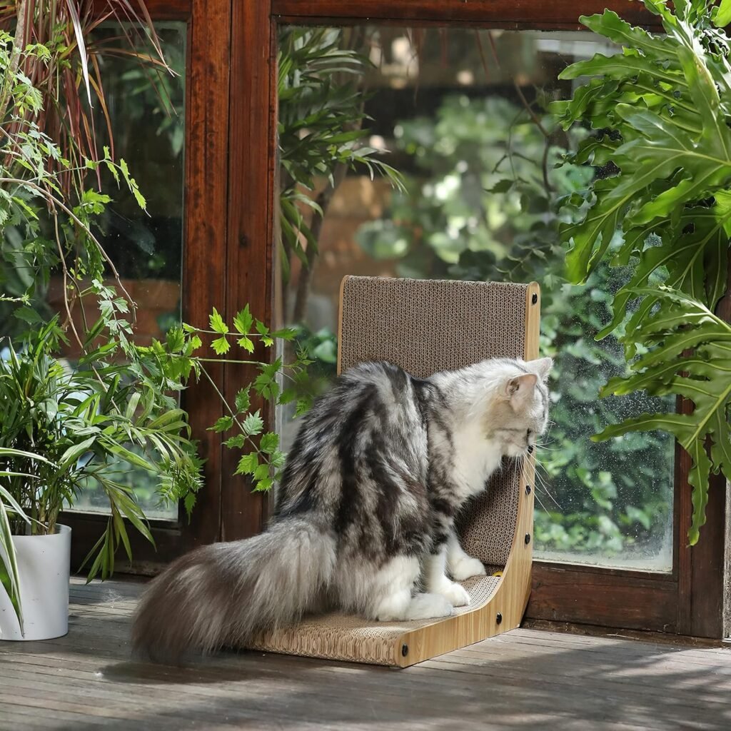 Kattenkrabmat L-vorm 42,5 cm met speelbal voor binnenkatten