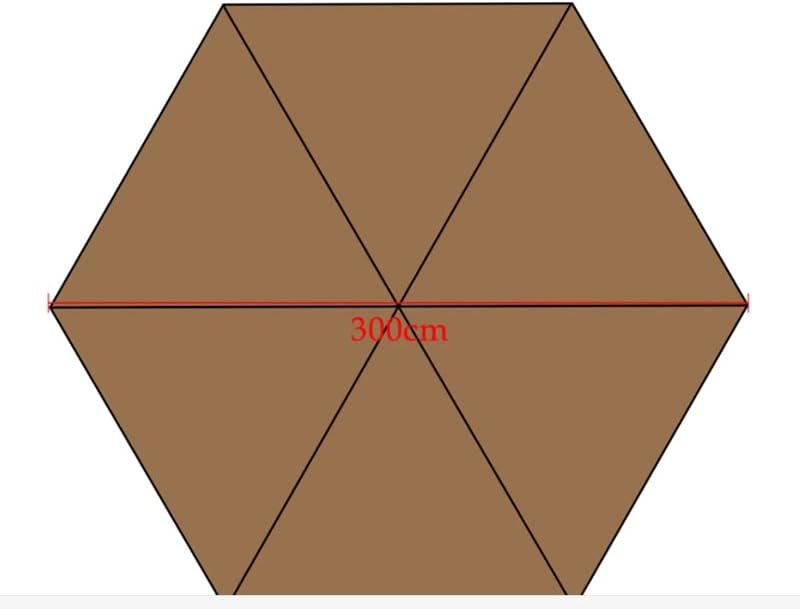 Groen vervangend parasoldoek voor buitenparasol van 3 meter met 6 ribben, UV-bescherming en waterafstotend polyester