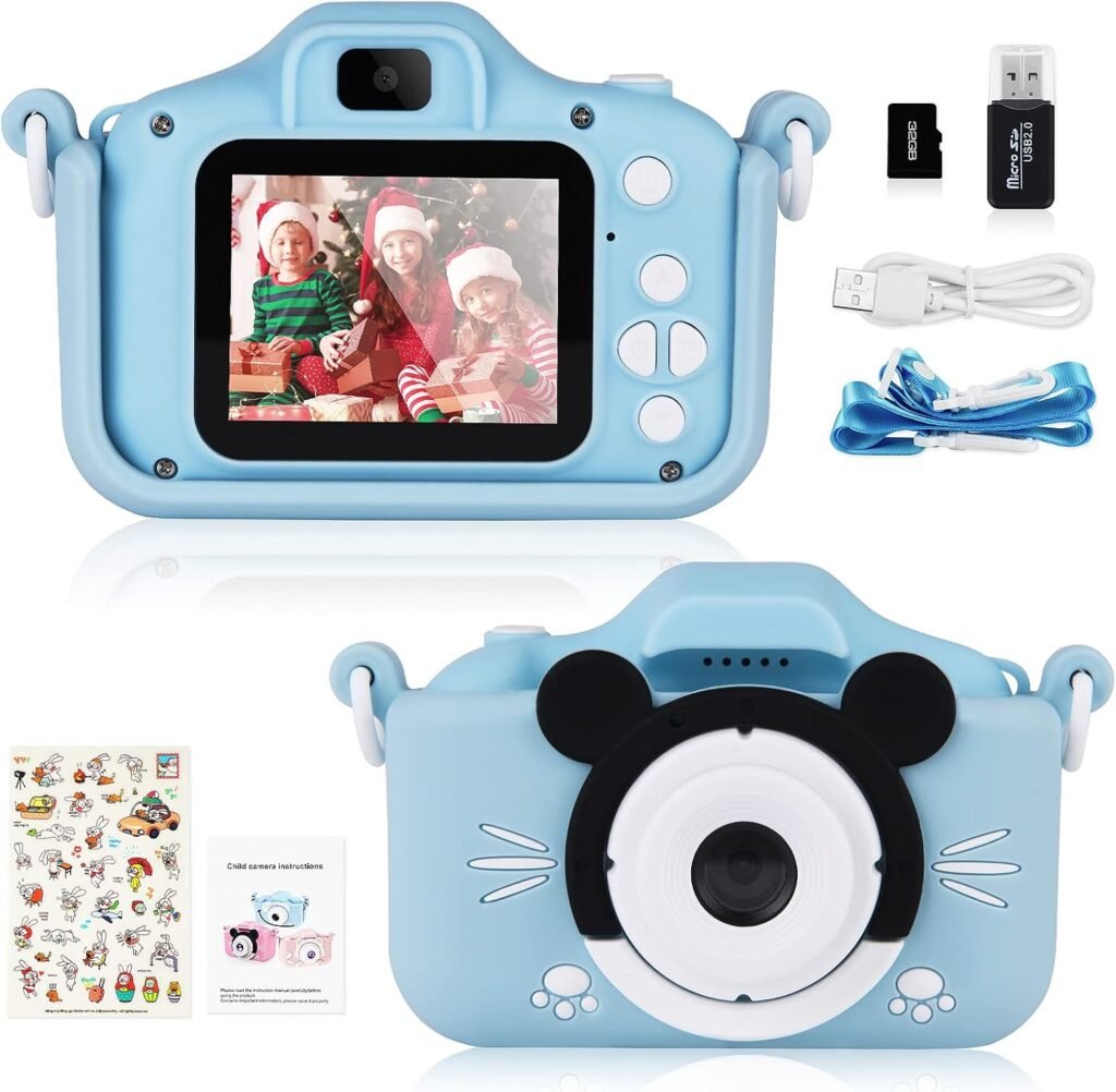 Waterdichte kindercamera blauw met 2 inch scherm en 1080P video-opname