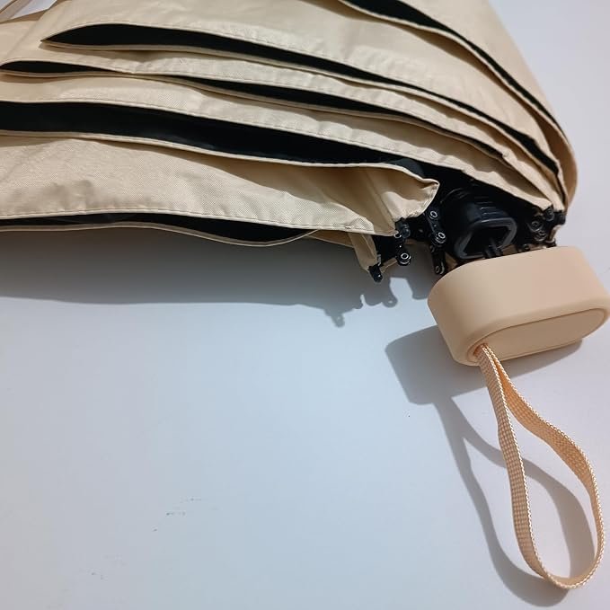Opvouwbare UV-parasol voor dames met UPF 50+ bescherming, 8 ribben en compact formaat van 27 x 5 cm