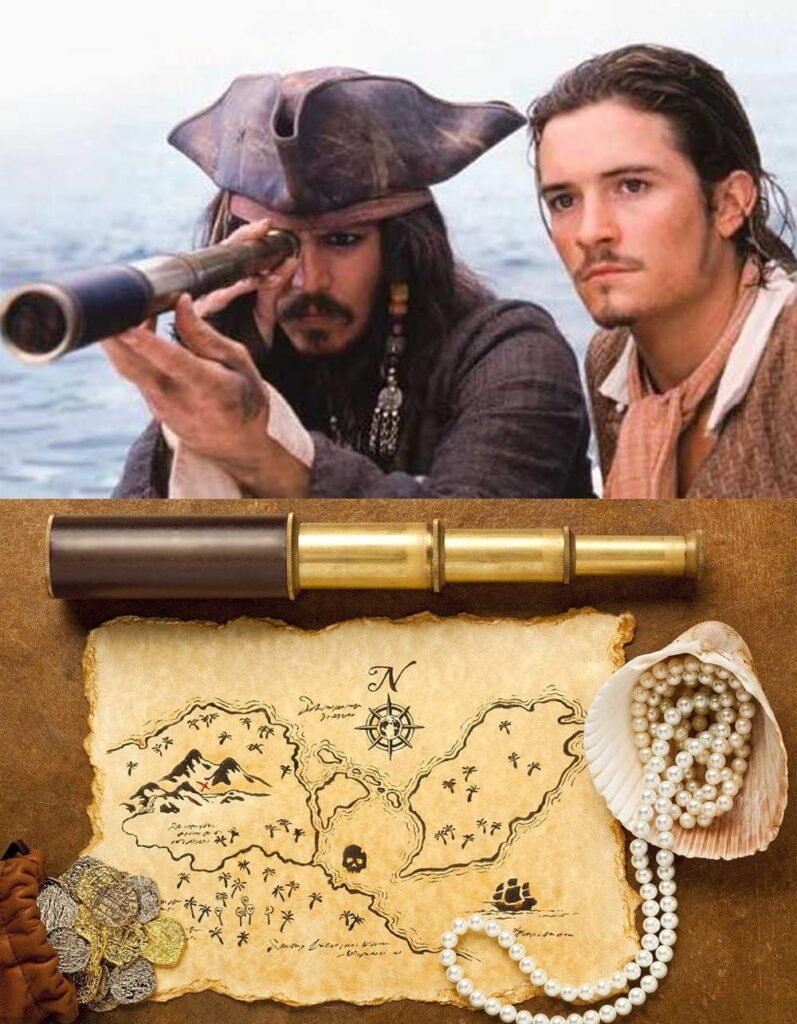 Handheld piratentelescoop 25x30, vouwbare verrekijker voor kinderen