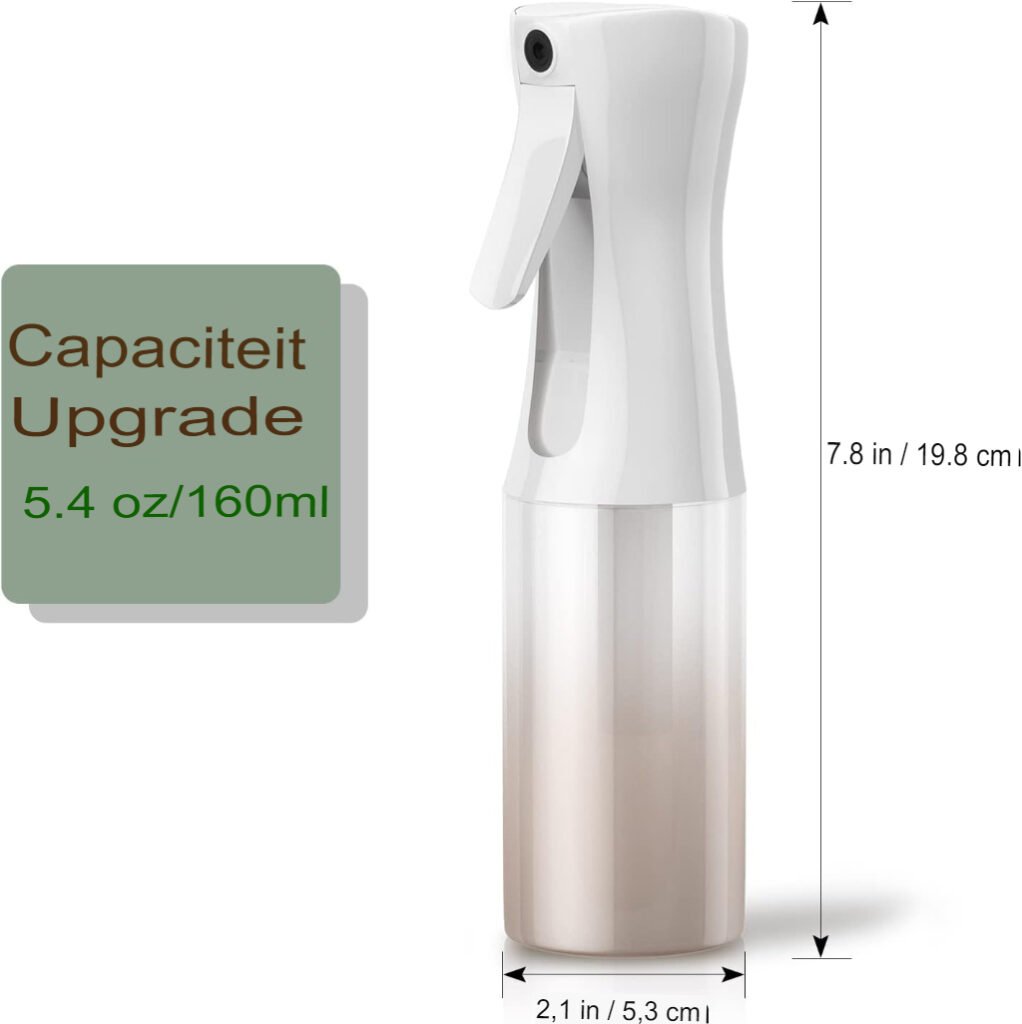 Sproeifles 160 ml transparant - fijne mistspray met instelbare nozzle voor haarverzorging, planten en reiniging