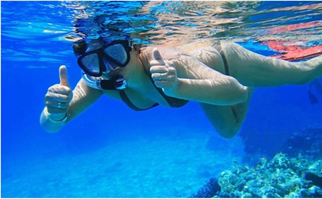 Volwassen snorkelmasker met anti-fog gehard glas en neusbedekking