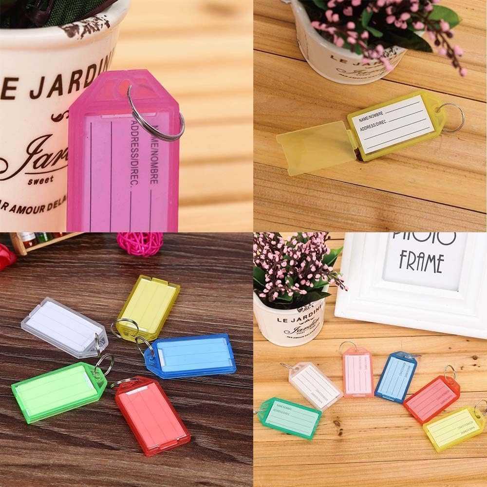 Sleutelhangers met Labels - Schrijfbare Sleutellabels voor Organisatie - Sleutelbos Accessoires - Set van 60 Stuks