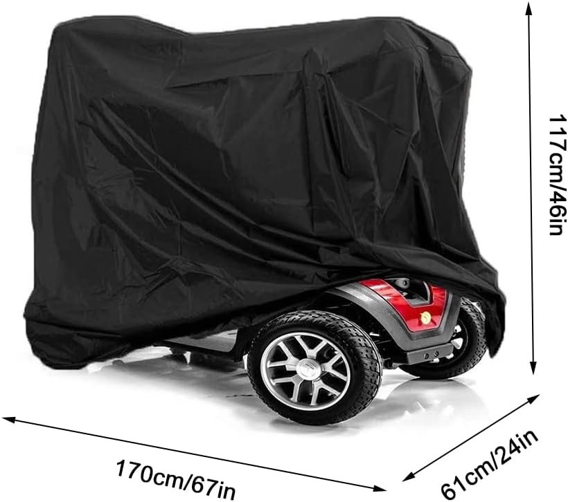Scooterhoes 210D Oxford waterdichte beschermhoes voor mobiliteitsscooter 170 x 61 x 117 cm