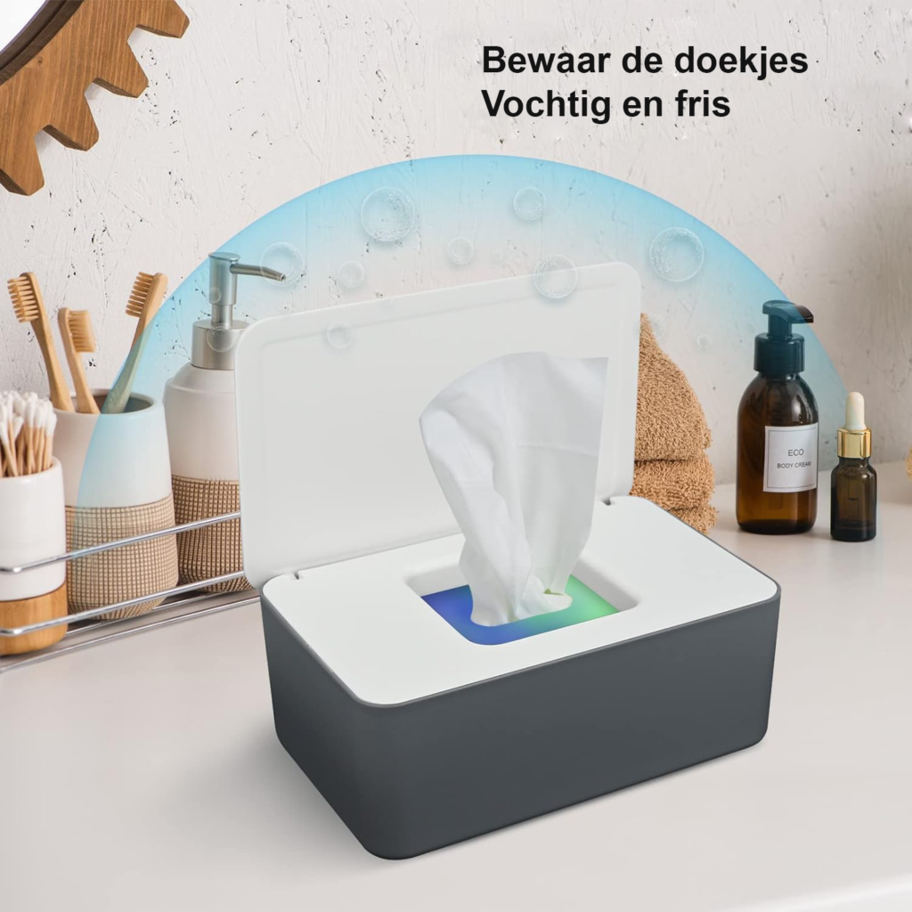 Toiletpapierhouder Opbergdoos - Servettenbox voor Badkamer en Keuken - Kunststof Opbergbox - Toiletpapier en Servetten