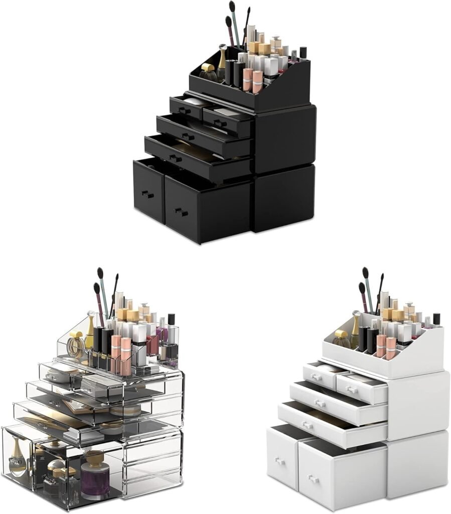 Transparante make-up organizer met opberglades voor cosmetica en beautyproducten