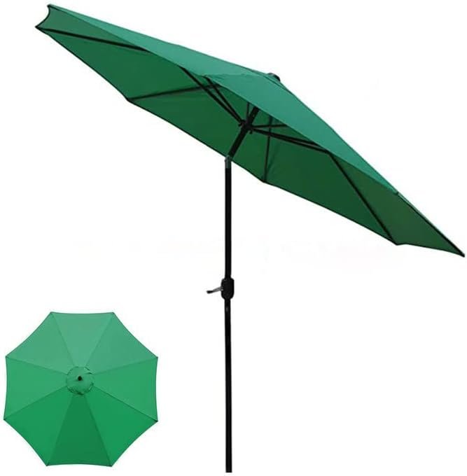Parasoldoek 3 Meter Groen - Vervangend Parasolzeil voor Tuinparasol - UV-bescherming en Waterafstotend Polyester - 6 Ribben