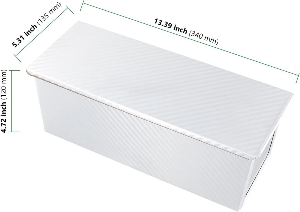 Broodvorm met deksel 1000 g, antiaanbak bakvorm van aluminiumlegering voor brood en cake, 34 x 13,5 x 12 cm
