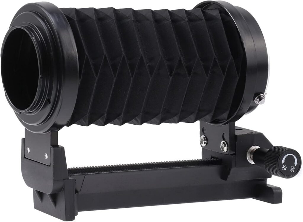 Macro balg uitbreidingsapparaat met inklapbare lens en enkele rail slider voor Sony E-Mount camera's