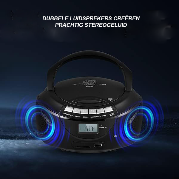 Draagbare CD speler boombox met Bluetooth en radiofunctie