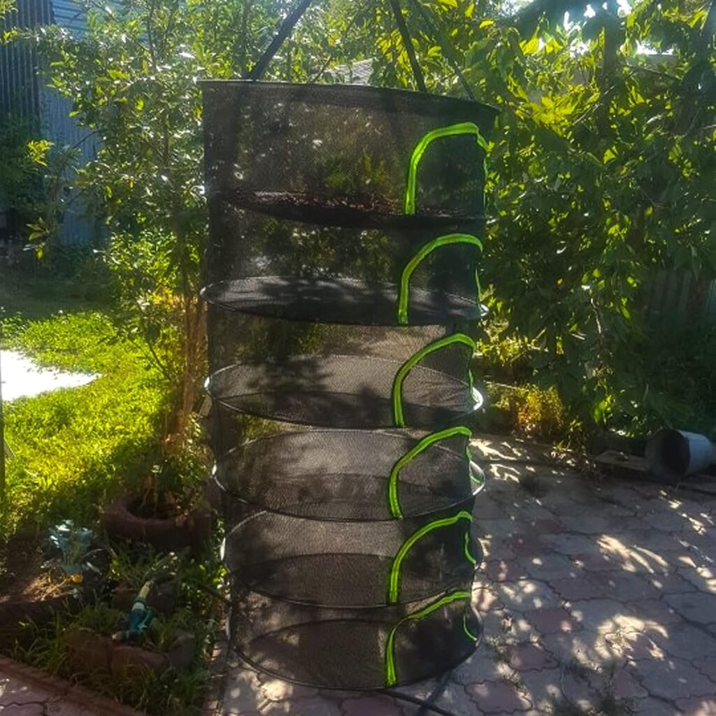 Droognet 4 Niveaus - Vouwbaar Droogrooster voor Kruiden en Planten - Met Ritssluiting en Haak - 60 x 120 cm