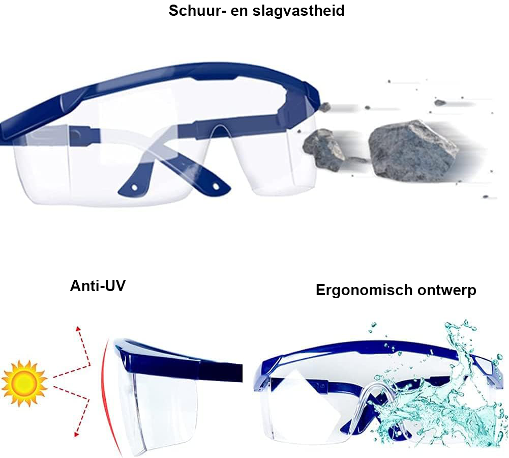 Veiligheidsbril voor kinderen met anti-fog bescherming en verstelbare hoofdband